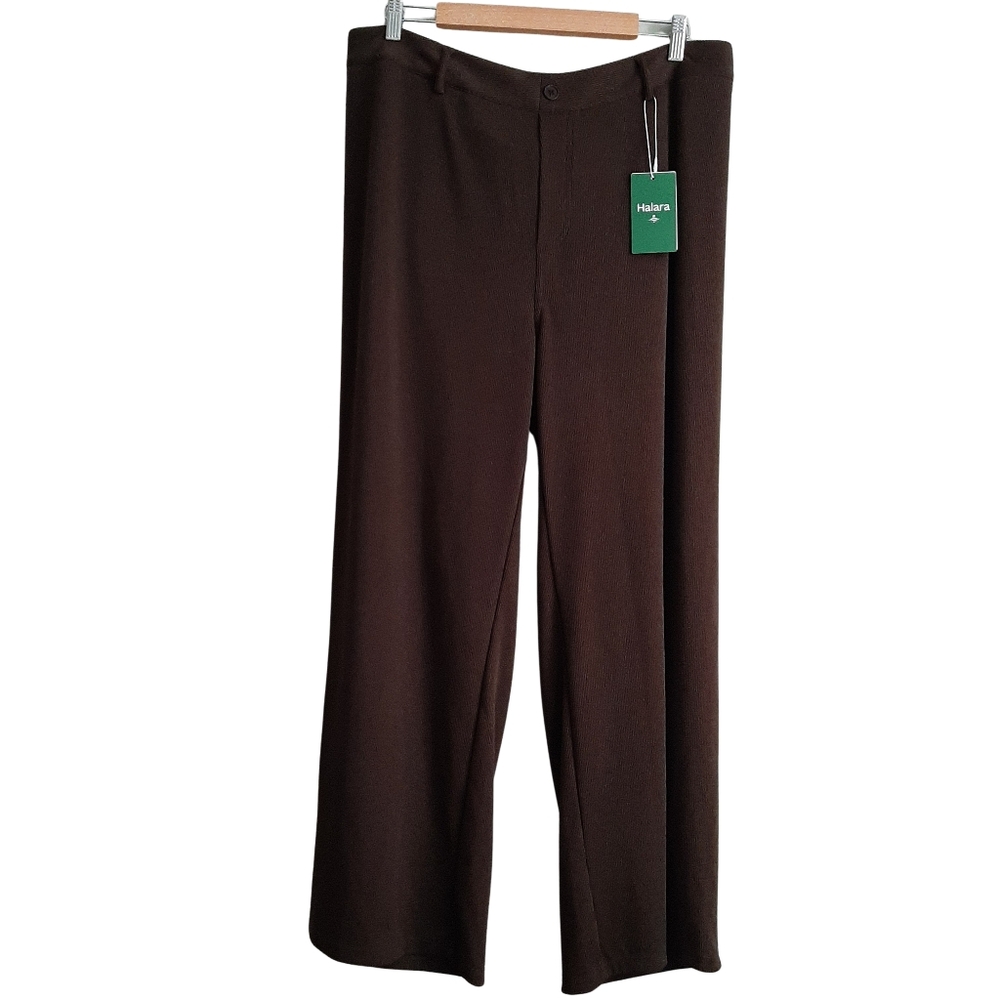 Halara Dark Brown Wide Leg Comfort Pants Size Medium
